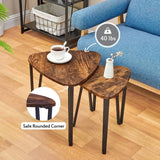 Brown Nesting-Tables Living Room Coffee Table Sets of 3 - The Linen House