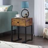 Modern Set of 2 Side Tables with Drawer - The Linen House