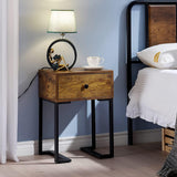 Modern Set of 2 Side Tables with Drawer - The Linen House