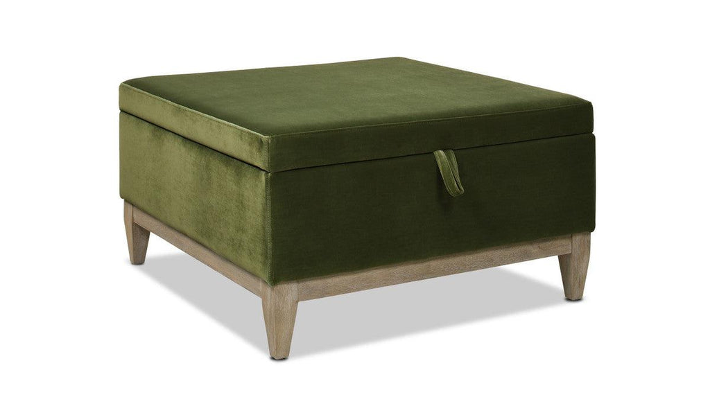 24" Square Velvet Storage Cocktail Ottoman - The Linen House