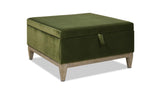 24" Square Velvet Storage Cocktail Ottoman - The Linen House