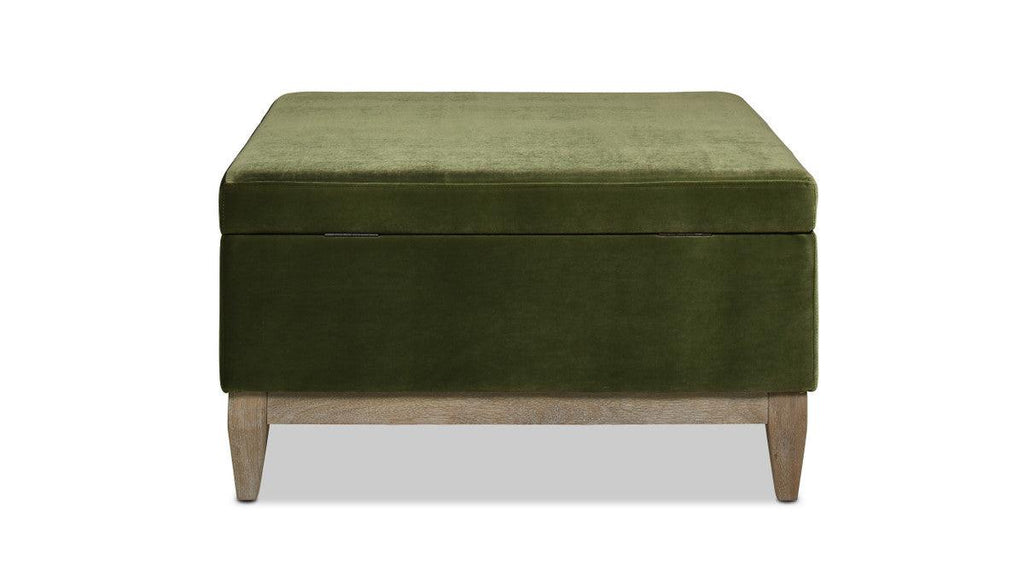24" Square Velvet Storage Cocktail Ottoman - The Linen House