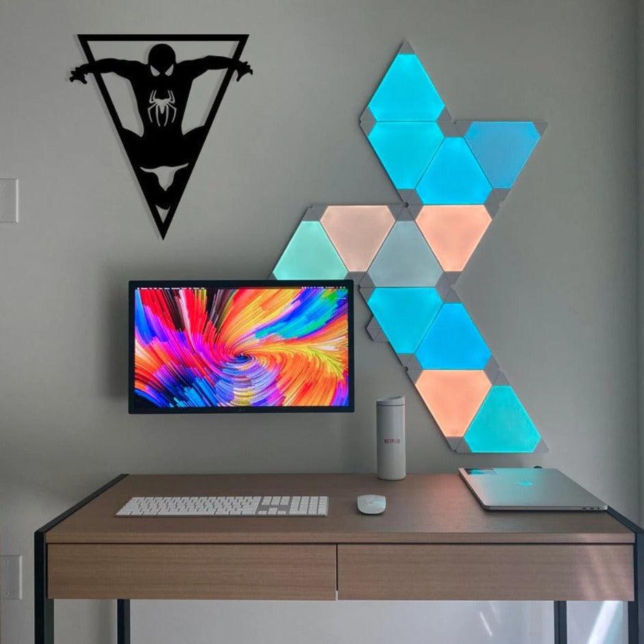 Triangle Spiderman Metal Wall Art – Modern Superhero Decor