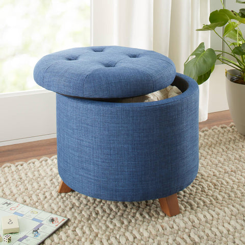 Colette Tufted Storage Ottoman - The Linen House