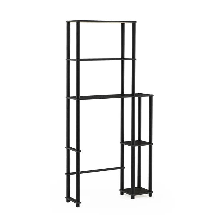 Black Toilet Space Saver with 5-Shelves - The Linen House
