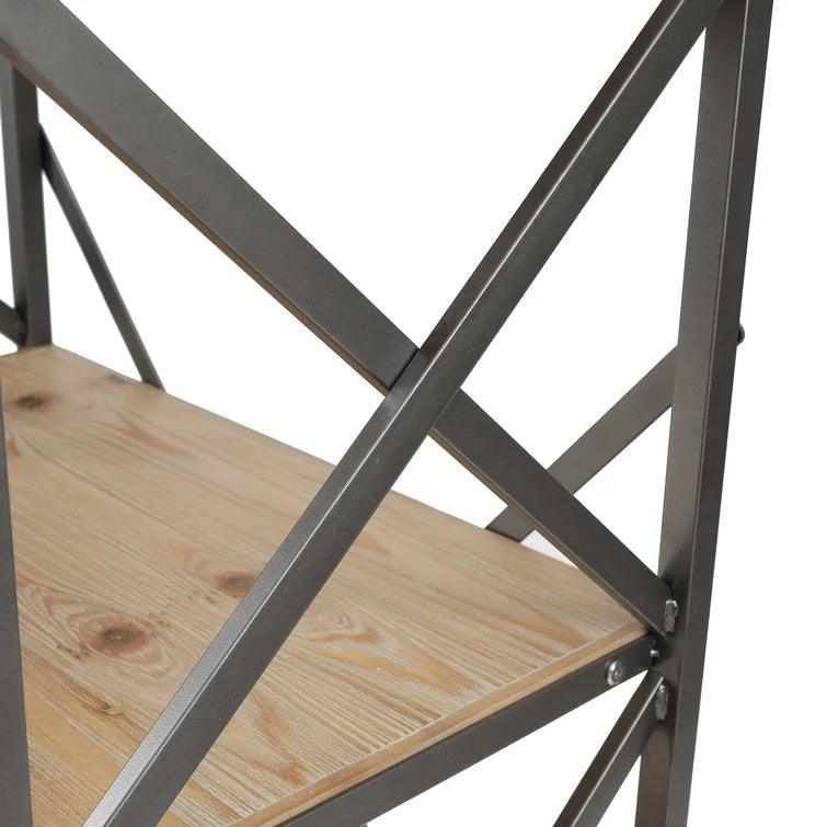 Carncoagh 54.3'' H x 24'' W Iron Etagere Bookcase MDF sheet shelves - The Linen House