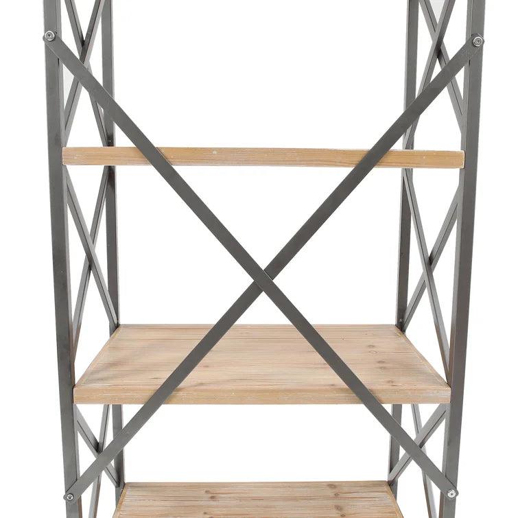 Carncoagh 54.3'' H x 24'' W Iron Etagere Bookcase MDF sheet shelves - The Linen House