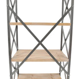 Carncoagh 54.3'' H x 24'' W Iron Etagere Bookcase MDF sheet shelves - The Linen House