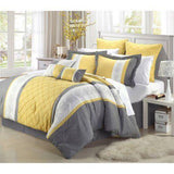 Black & White Luxury Pleated Duvet Set with Printed Patch - The Linen House