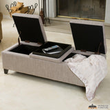 Upholstered Storage Bench with Tray - The Linen House