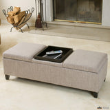 Upholstered Storage Bench with Tray - The Linen House