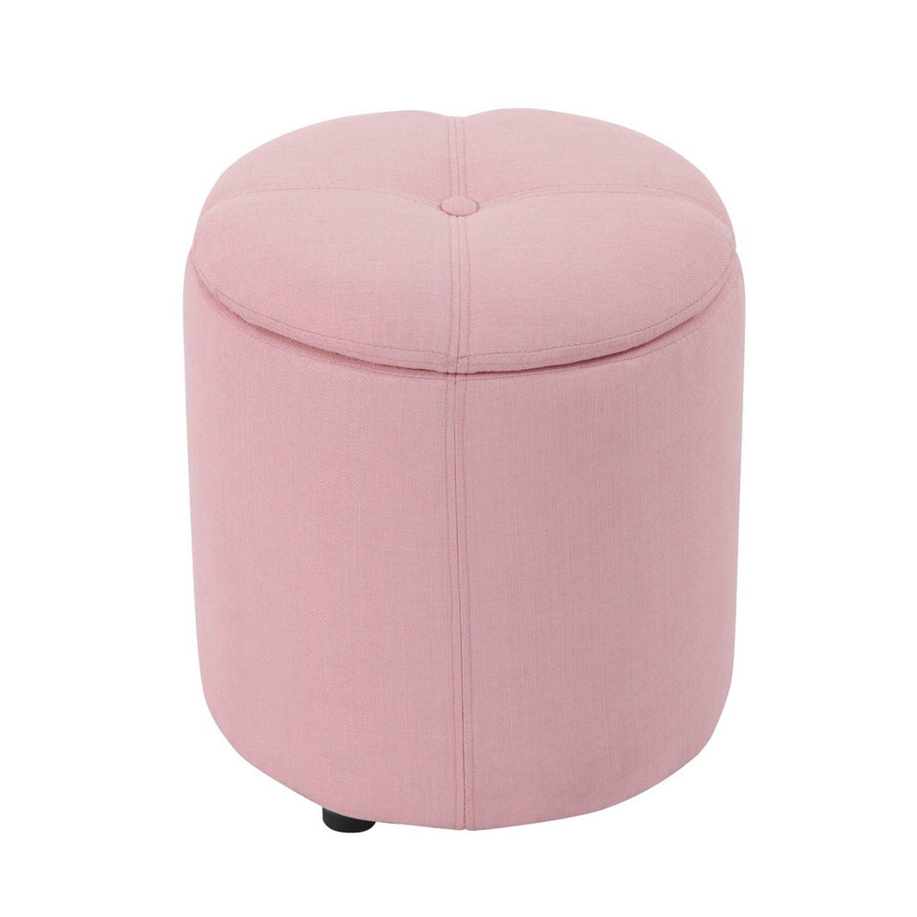 Copper Grove Fabric Upholstery Cylindrical Storage Ottoman - The Linen House