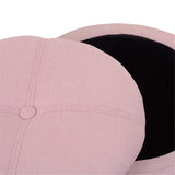 Copper Grove Fabric Upholstery Cylindrical Storage Ottoman - The Linen House
