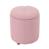 Copper Grove Fabric Upholstery Cylindrical Storage Ottoman - The Linen House