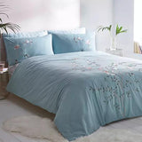New Luxury Eve Duvet Set(Blue) - The Linen House