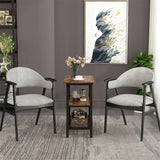 End Table, Side Table with 3-Tier Storage Shelf - The Linen House