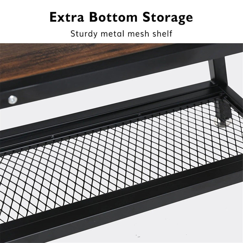 End Table, Side Table with 3-Tier Storage Shelf - The Linen House