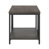 Furniture R Brown Metal Wood End Table - The Linen House