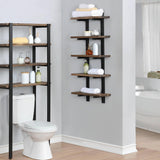 Metal and Solid Wood Bath Wall Shelf - The Linen House