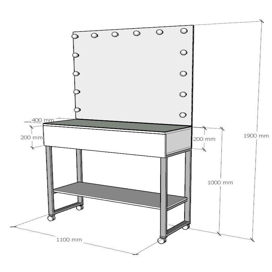 MAKE-UP TABLE FOR MAKE-UP ARTIST BLACK - The Linen House
