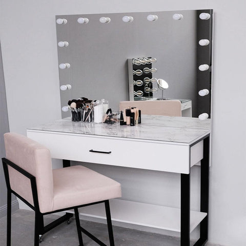 MAKE-UP TABLE MAKEUP ARTIST BLACK AND WHITE - The Linen House