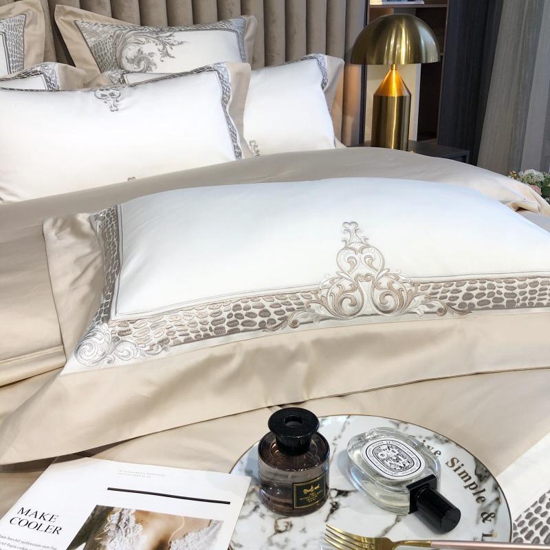 New Royal White Embroidery Duvet Set – Elegant & Luxurious Bedding