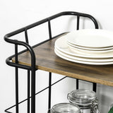 Rolling Kitchen Cart, Kitchen Storage Trolley with 3 Shelves - The Linen House