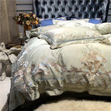 New Royal Pistachio Exquisite Embroidery Duvet Set - The Linen House