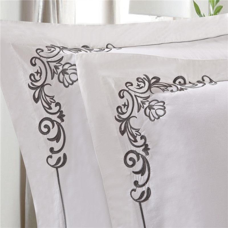 Luxury white Embroidery Duvet Set - The Linen House