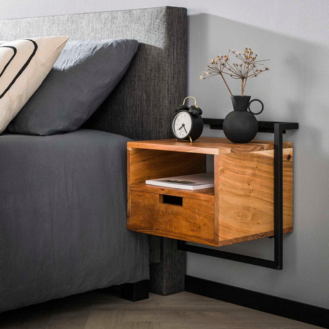 Bedside table with 1 open compartment Side Table - The Linen House