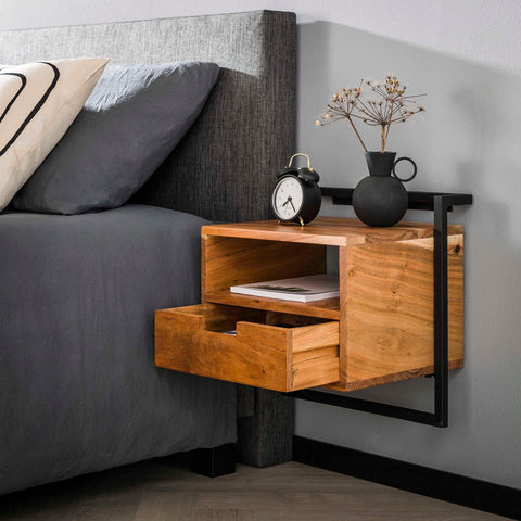 Bedside table with 1 open compartment Side Table - The Linen House