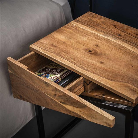 Industrial Bedside Table (set of 2) Side Table - The Linen House