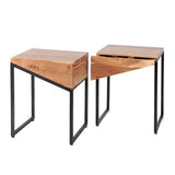 Industrial Bedside Table (set of 2) Side Table - The Linen House