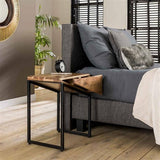 Industrial Bedside Table (set of 2) Side Table - The Linen House