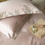 New Coral Adornment Embroidery Duvet Set – Elegant & Luxurious Bedding