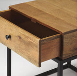 Industrial Iron And Wood Nightstand Side table - The Linen House