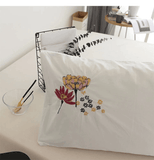 Korean Flowered Embroidery New Duvet Set - The Linen House