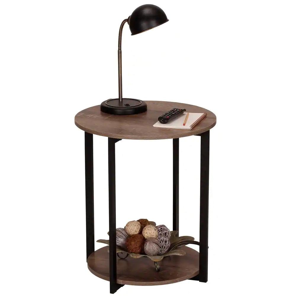 Carbon Loft Mullis Round Double Tier End Table - The Linen House