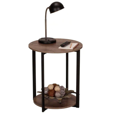Carbon Loft Mullis Round Double Tier End Table - The Linen House