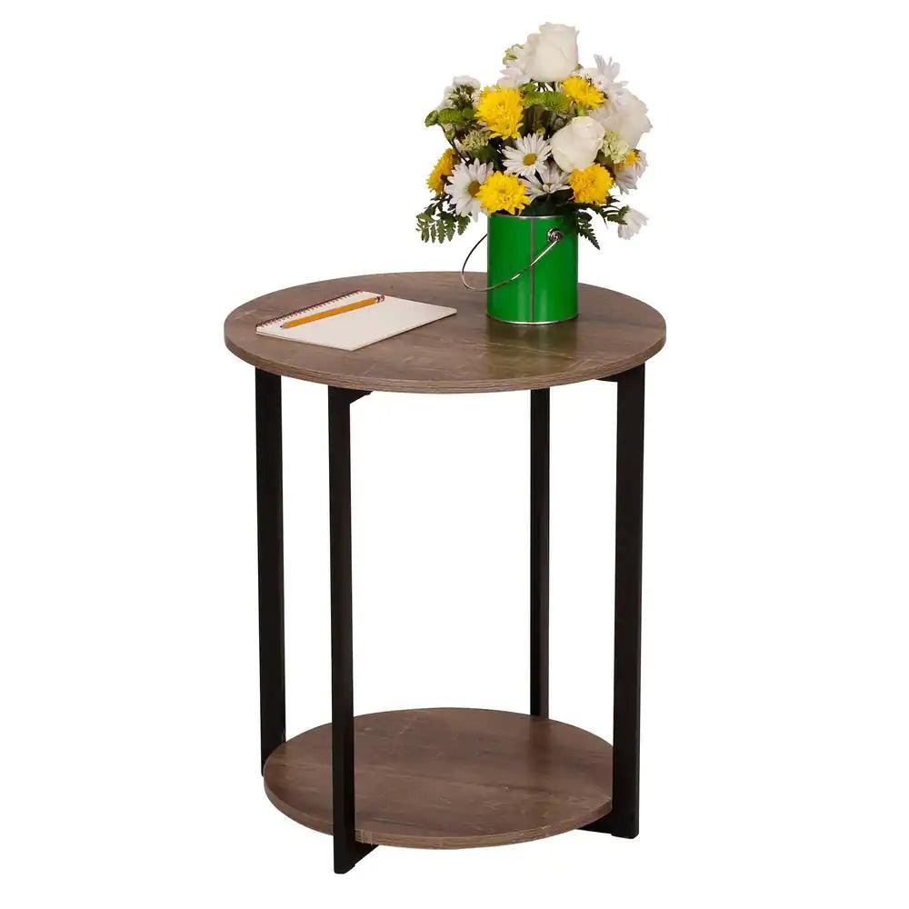 Carbon Loft Mullis Round Double Tier End Table - The Linen House