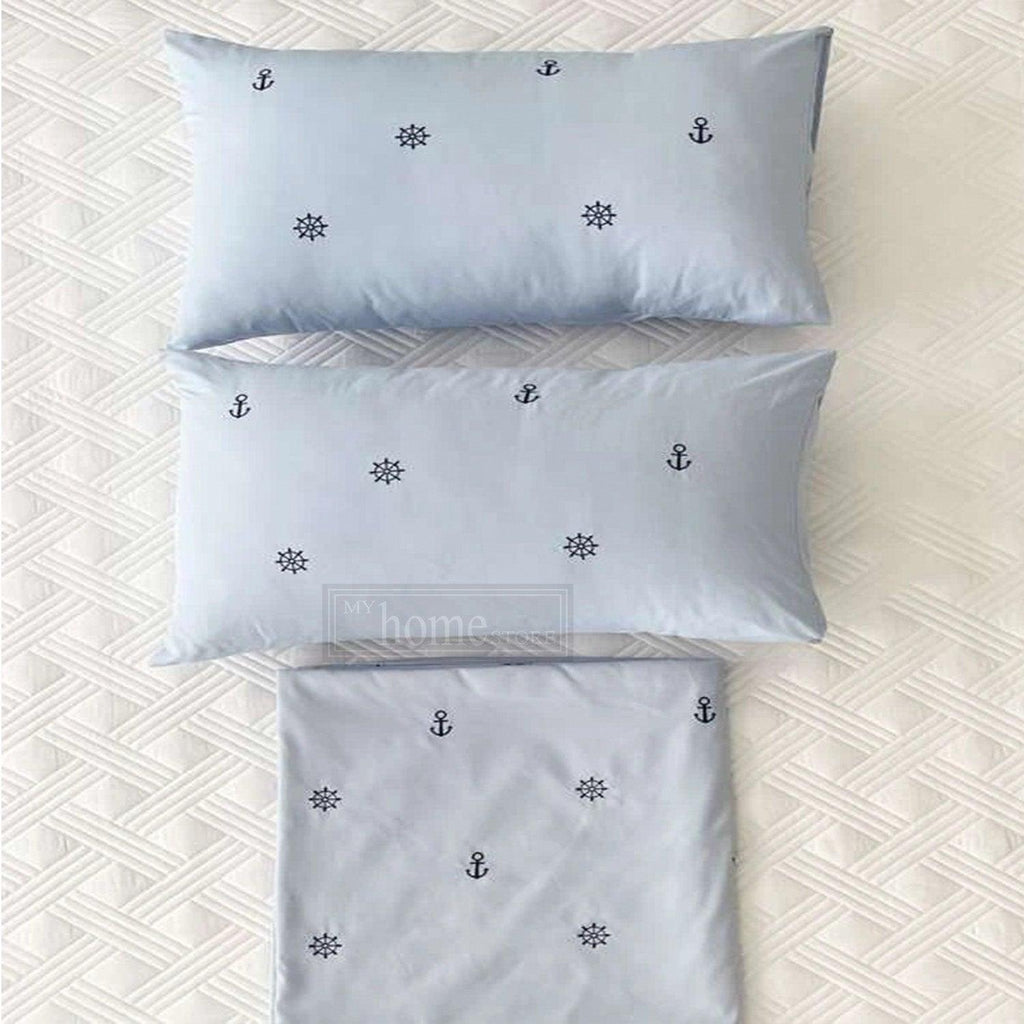 Anchor Embroidery Duvet Cover Set - The Linen House