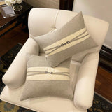 Cushion with Leather work - The Linen House