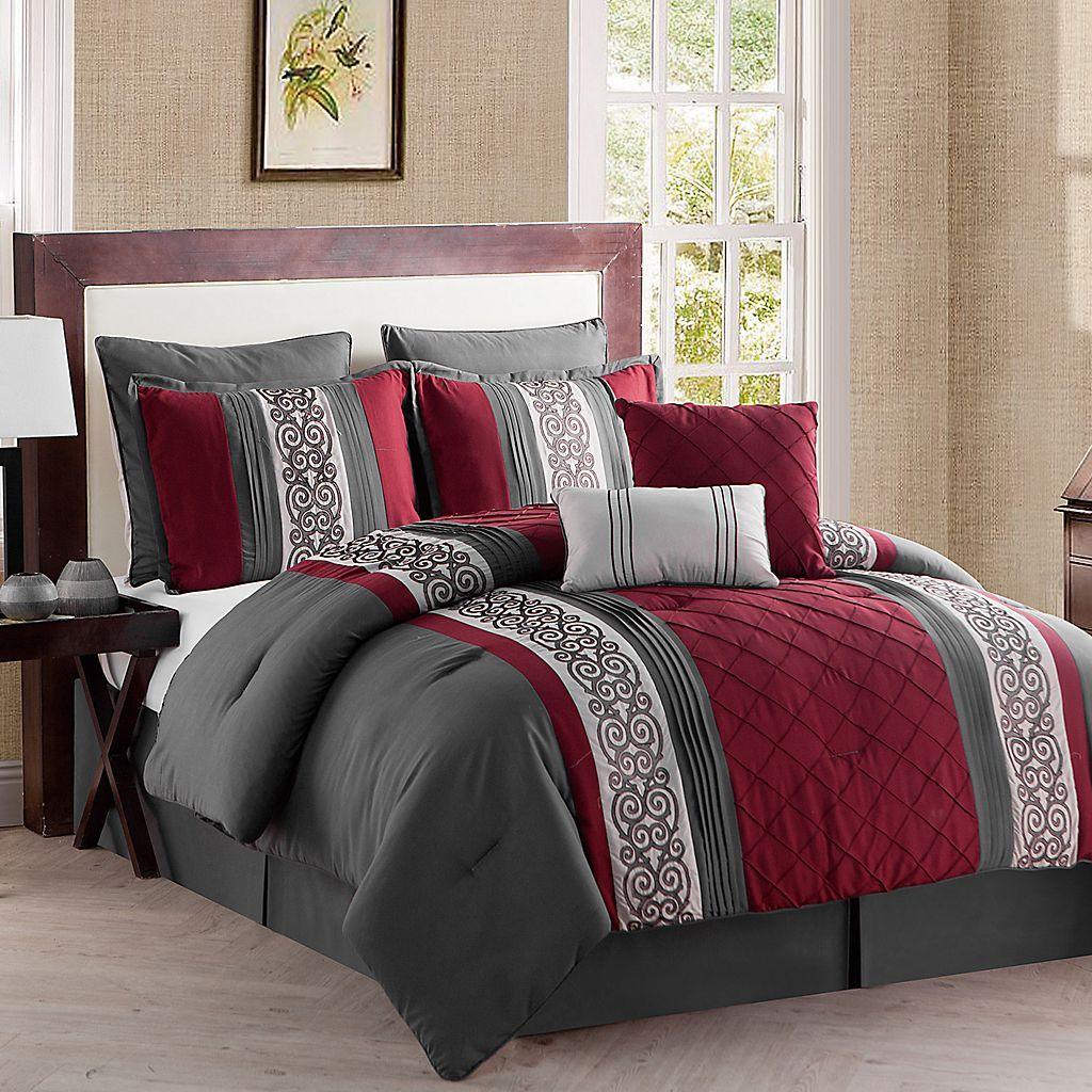 Black & White Luxury Pleated Duvet Set with Printed Patch - The Linen House