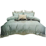 Mint Embroidery Duvet Set - The Linen House