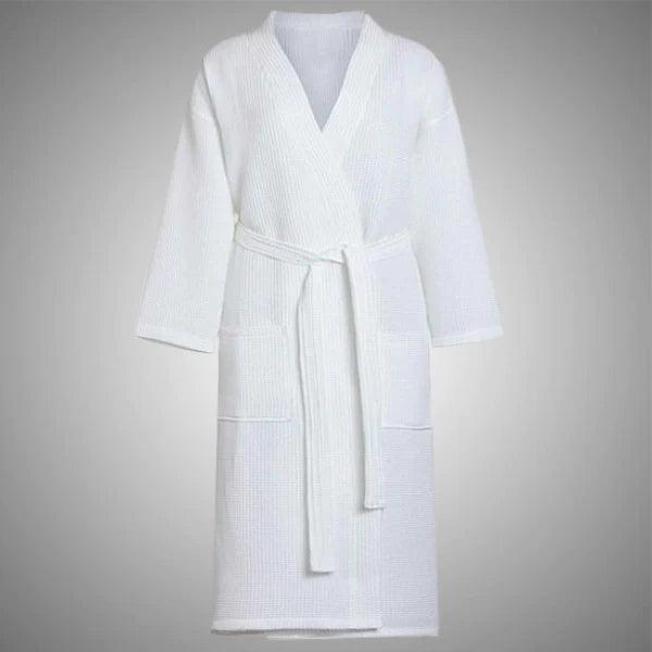 Waffle Weave Cotton Bath Robe - The Linen House