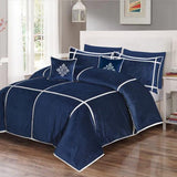 Navy Blue Velvet Bed Sheet Bridal Set with filling - The Linen House