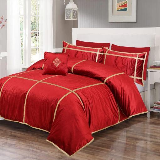 Red Velvet Bridal Set with filling - The Linen House