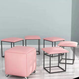 Leather Cube Ottomans - The Linen House