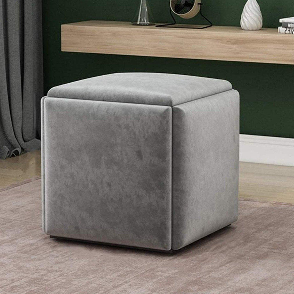 Leather Cube Ottomans - The Linen House