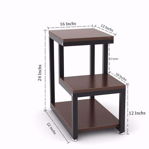 Rustic End Table 3-Tier Side Table - The Linen House